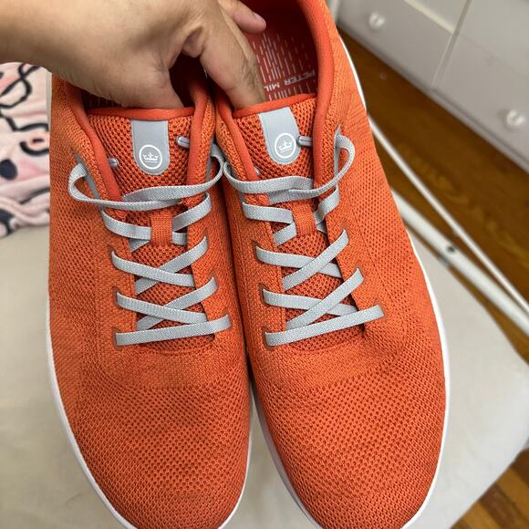 Peter Millar Glide V3 Sneaker Men’s Size 13.5 Sahar Orange MS23EF06 Knit Upper‎ - Picture 10 of 14
